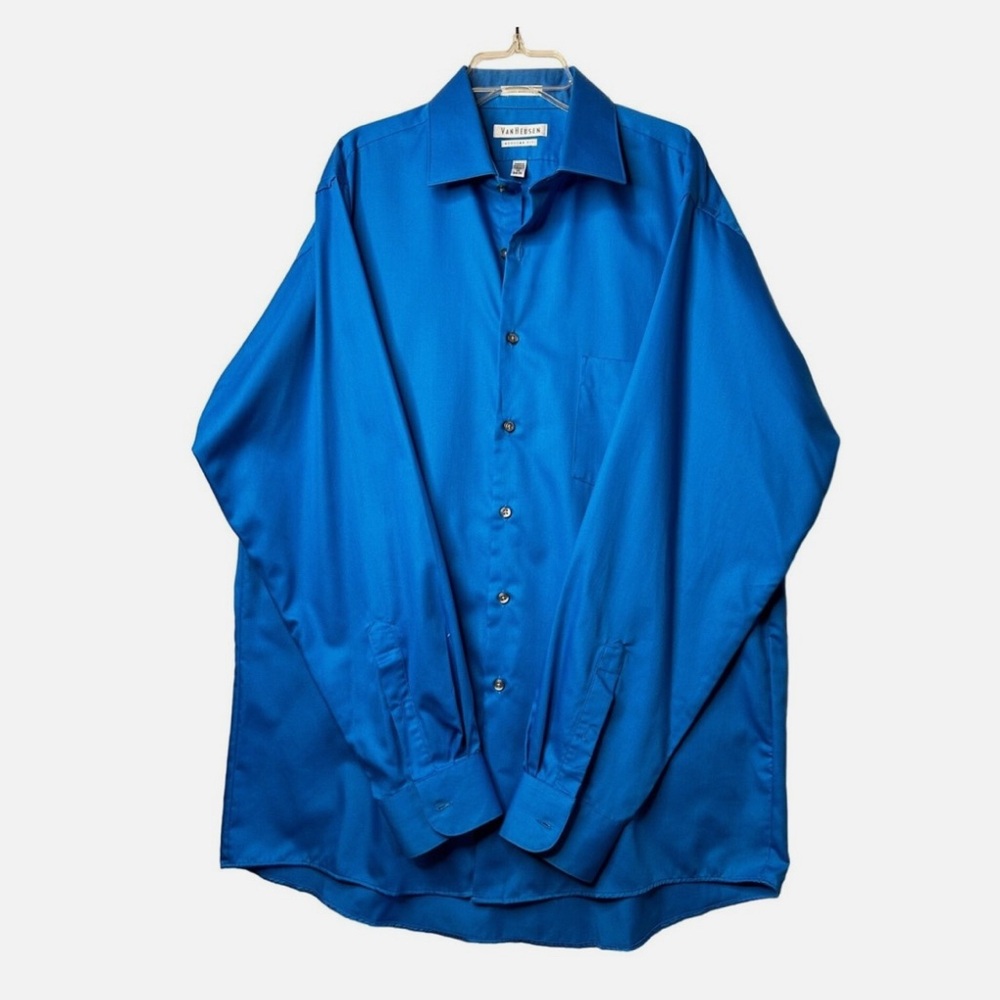 Van Heusen Bright blue dress shirt 16 34/35 NEW L